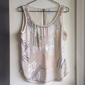 Bar III size S sequins embroidered shell 100% poly